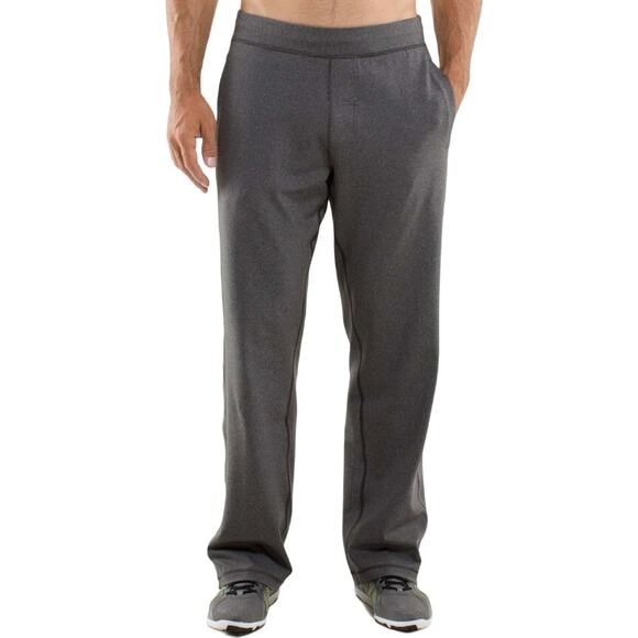 Lululemon Kung Fu Pant Heathered Soot Luon Moisture Wicking Mesh Drawcord Medium - Picture 1 of 5